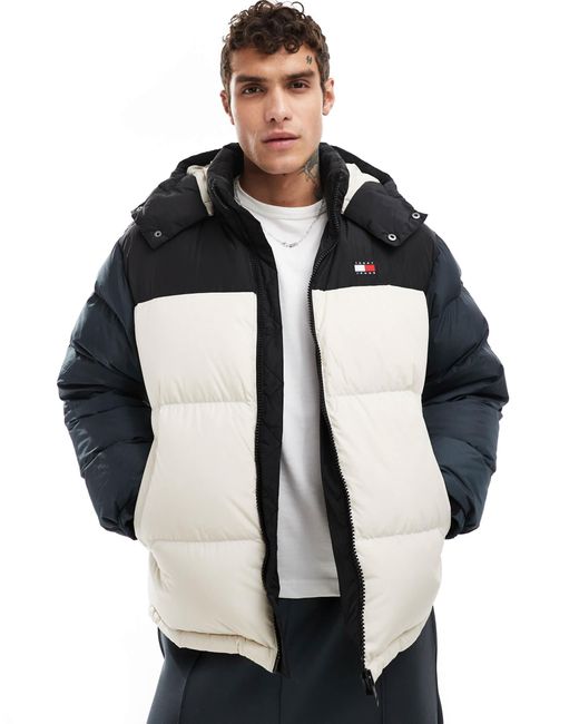 Tommy Hilfiger Blue Colour-blocked Alaska Puffer Jacket for men