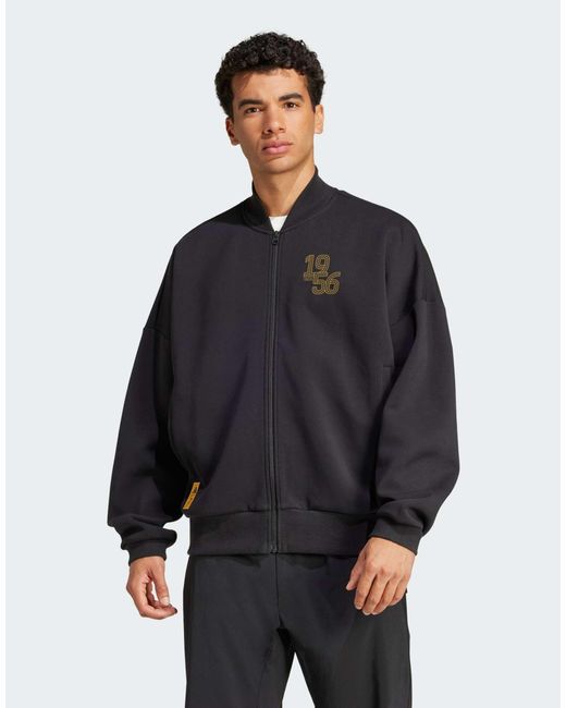 Adidas Originals Adidas football – real madrid – trainingsoberteil aus doppelstrick in Blue für Herren