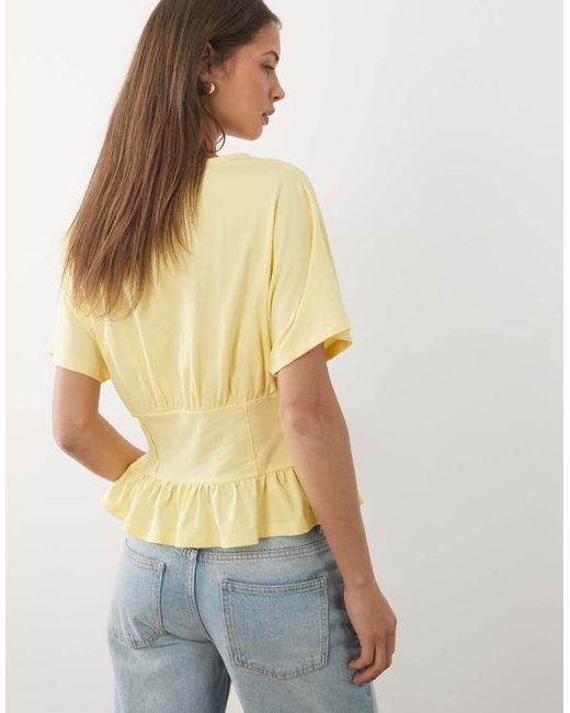 ASOS Blue Gathered Bust Top With Corset Waist