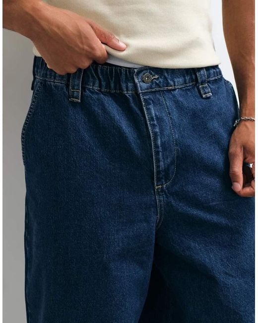 ASOS Blue Loose Straight Jeans for men