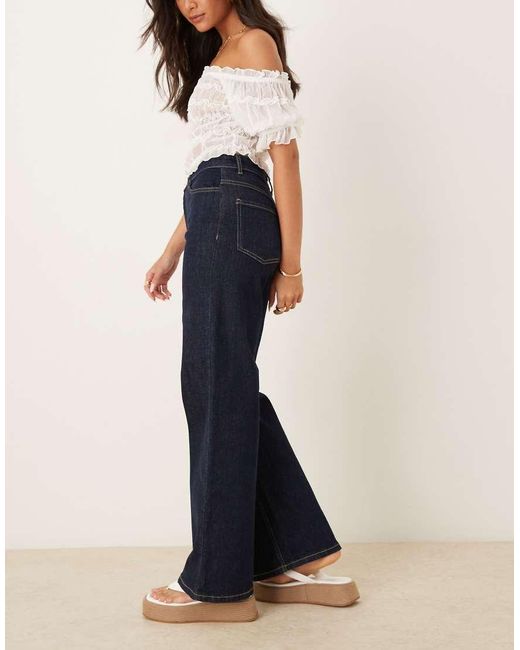 Jdy Blue Felina High Waist Wide Leg Jeans