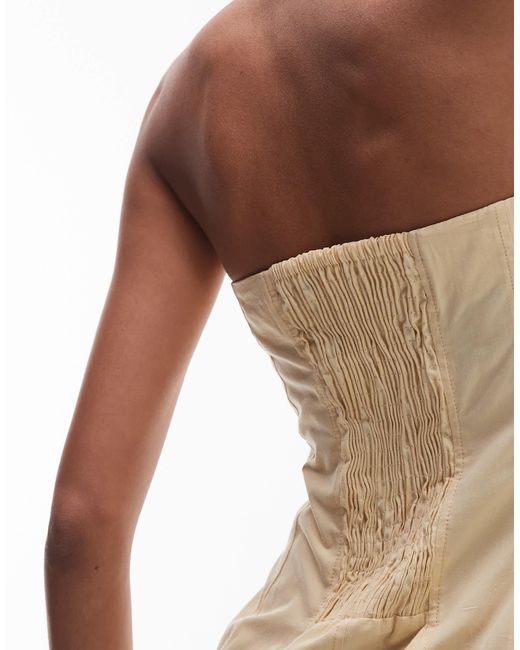 TOPSHOP White Seamed Detail Bandeau Midi Dress