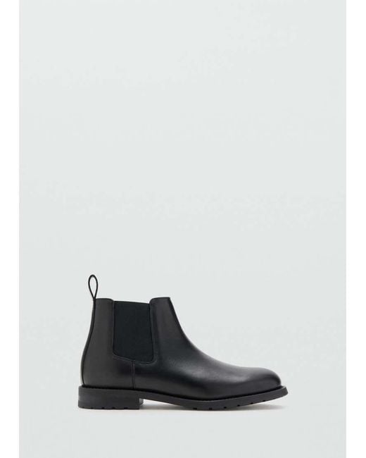 Mango Black 100% Leather Chelsea Boot for men
