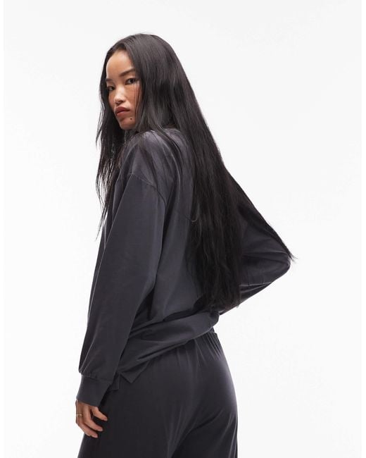 ARKET Blue – mix and match – langärmliges pyjamaoberteil aus weicher, reiner baumwolle