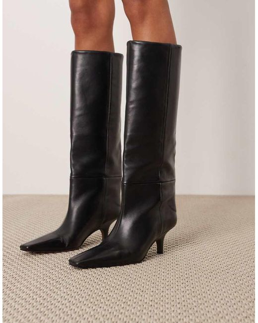 ARRANGE Blue Rowe Premium Leather Heeled Knee Boots