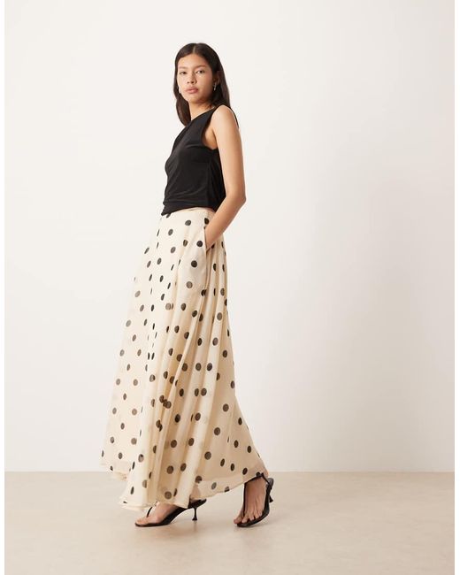 ASOS Natural Chiffon Circle Maxi Skirt