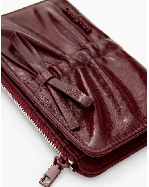 Desigual Red Small Shiny Bow Wallet