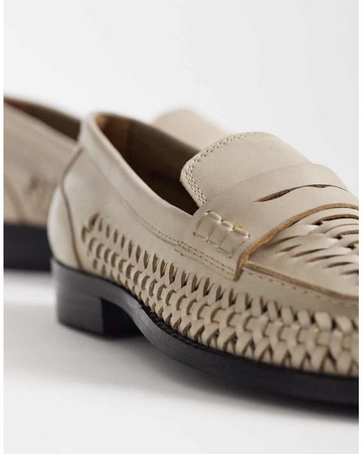 Bronx White Zur-ii Woven Detail Loafers