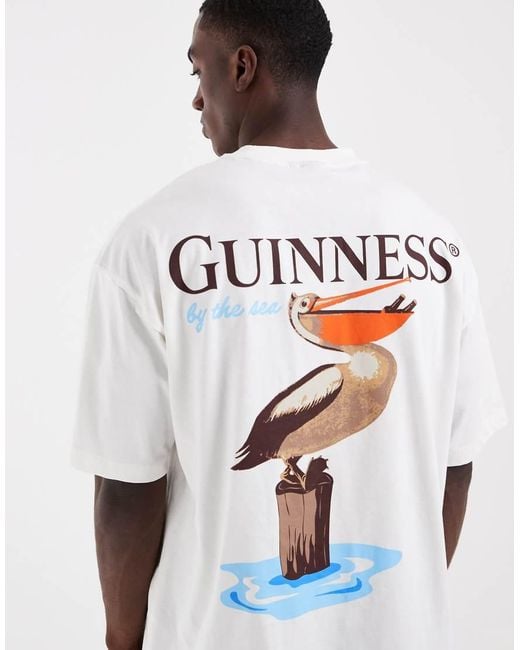 ASOS White Oversized Tee With Guinness Print for men