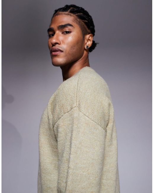 ASOS – relaxed fit strickpullover in Natural für Herren