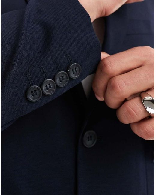 Chaqueta De Traje De Corte Slim De Mezcla De Lana De SELECTED de hombre de color Blue