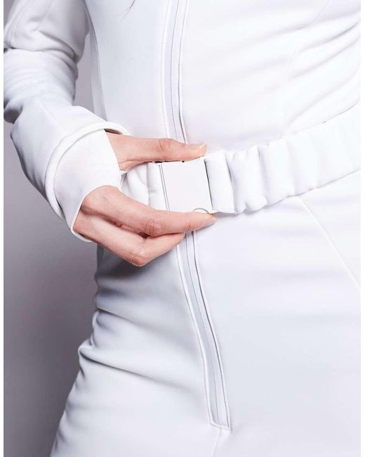 ASOS 4505 Ski & Snow Purple Asos 4505 Tall Ski Soft Shell Belted Ski Suit With Slim Kick Leg And Faux Fur Hood