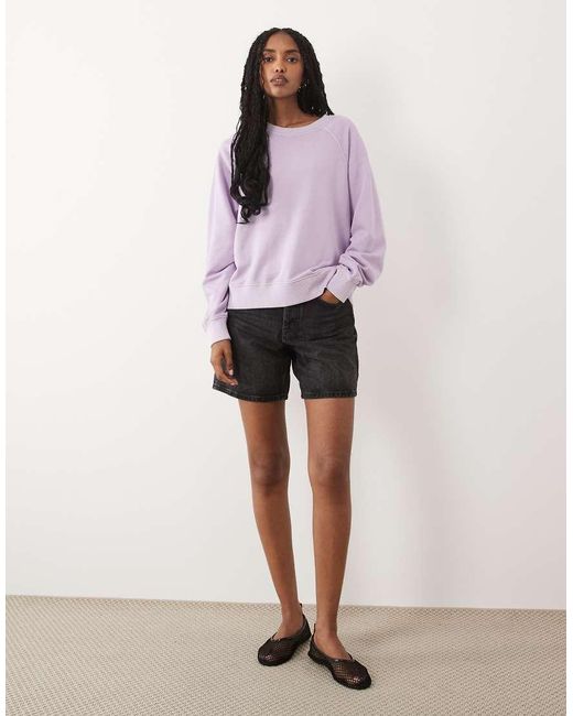 ARKET Purple Cotton Terry Sweatshirt
