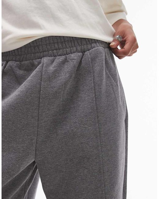 TOPSHOP Gray Pinktuck Cuffed Jogger