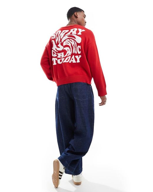 Stwd di Pull&Bear in Red da Uomo