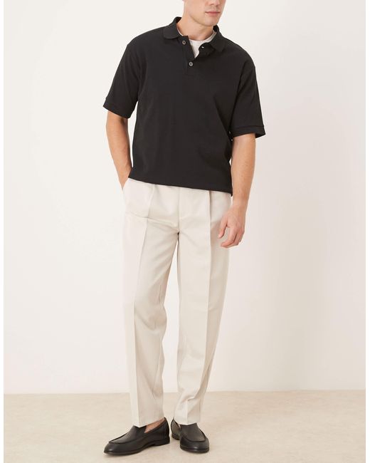 Pantalon fuselé oversize et élégant avec pinces devant - écru ASOS pour homme en coloris Natural