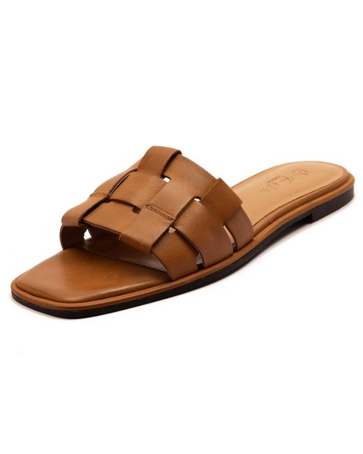 OFF THE HOOK Brown – hampstead – flache leder-sandalen