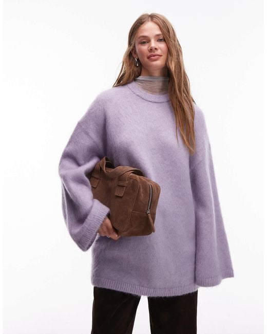 & Other Stories Purple Mohair And Wool Oversized Sweater