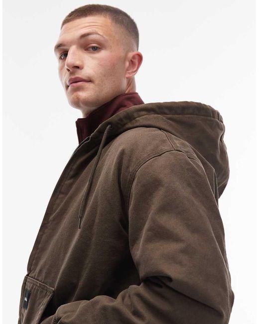 Vans Brown Workwear Full Zip Canvas Jacket for men