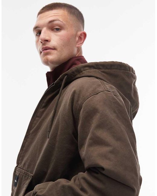 Vans Brown Workwear Full Zip Canvas Jacket for men