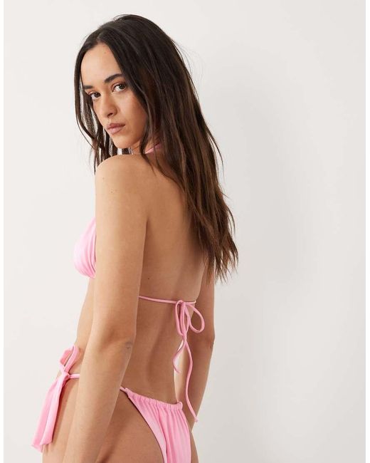Free Society Pink Tie Side Bikini Bottom