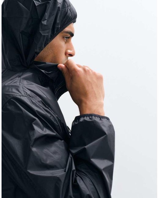 ARKET Blue Windbreaker Hooded Jacket for men