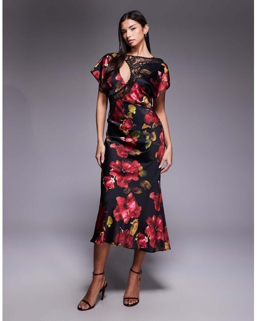 maternity maxi dress Tank Maternity Maxi Floral Dress IVORY/NAVY / MEDIUM main image 1