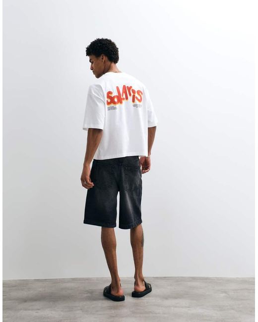 ASOS White Boxy Oversized T-shirt With Bubble Text Graphic for men