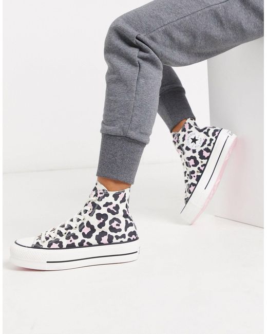 Converse White Leopard Print Chuck Taylor Sneakers