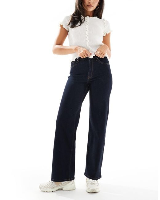 ONLY Women's Blue Madison High Waist Wide Leg Jeans