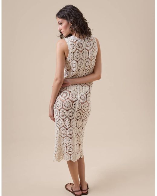 Calzedonia Natural Crochet Maxi Gilet