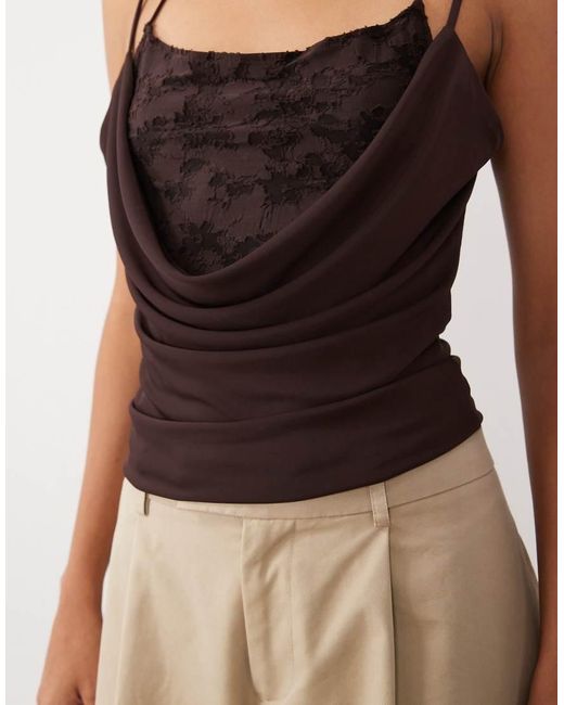 Mango Black Double Layer Cami Top