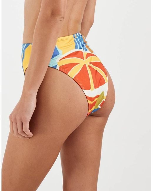 ASOS Blue Ava Azores High Leg High Waist Bikini Bottom