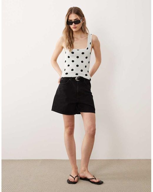 ASOS Natural Compact Square Neck Cami Top