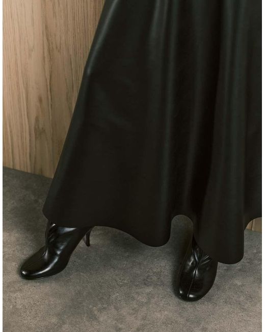 ASOS Black Full Circle Pu Skirt
