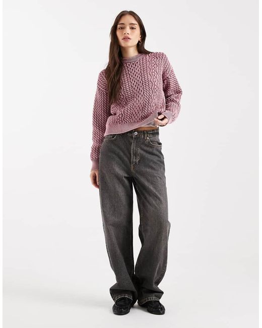 Levi's Purple Leilah Cable Knit Jumper