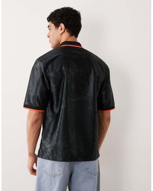 Nike Football Black Nike Netherlands World Cup 26 Retro Heavyweight Print Jersey