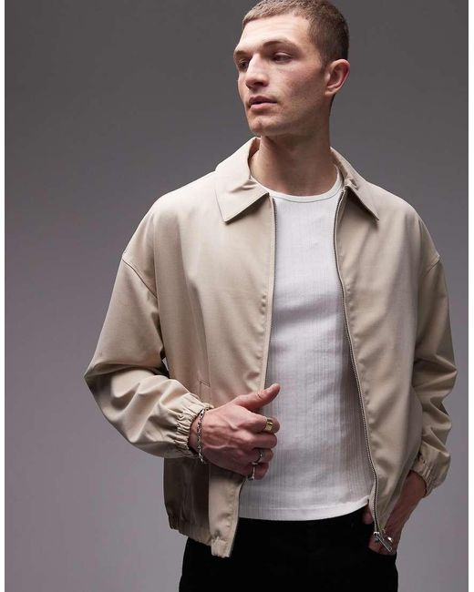 Giacca Harrington Grigio Pietra di Topman in Gray da Uomo