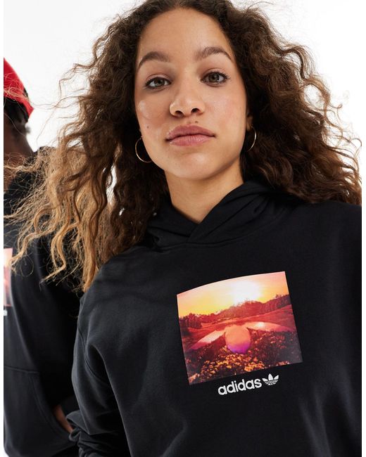 Adidas Originals Black Sunset Graphic Unisex Hoodie