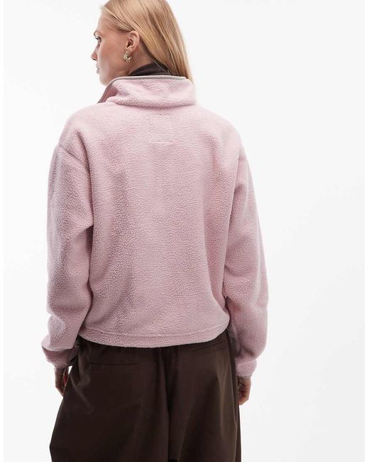 Columbia Pink Helvetia Ii Cropped Half Snap Fleece