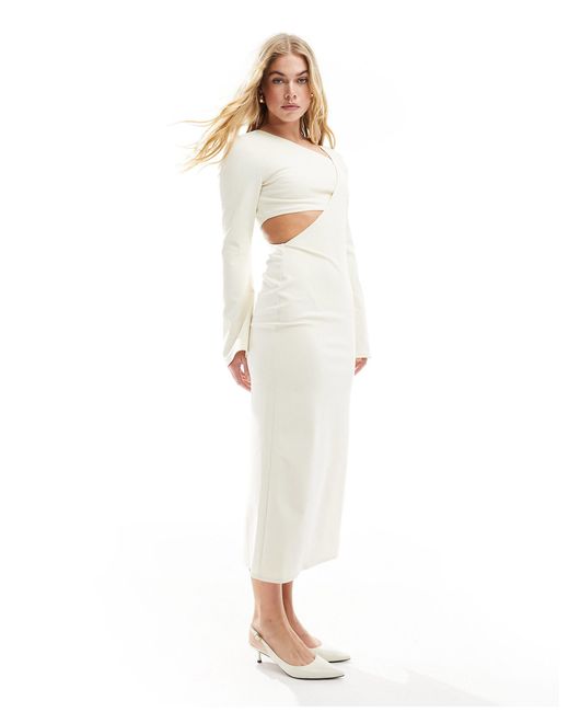 Pretty Lavish White Cut-out Midaxi Dress