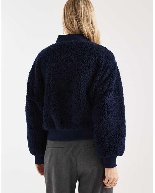 ASOS Blue Borg Bomber Jacket