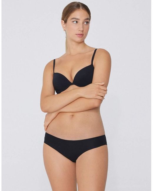 Tezenis Black Seamless Cotton Knickers