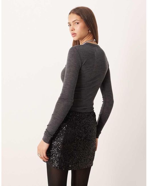 ASOS Black Allover Sequin Mini Skirt