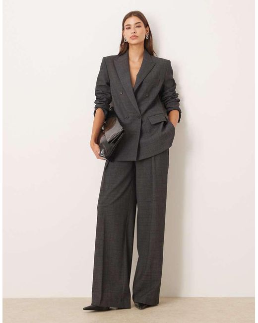 Mango Gray Teriyaki Pleat Detail Tailored Trouser