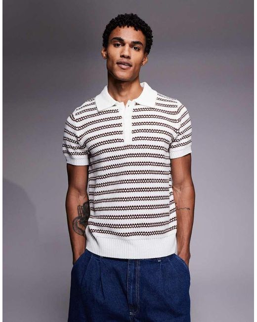 South Beach Gray Knit Polo for men