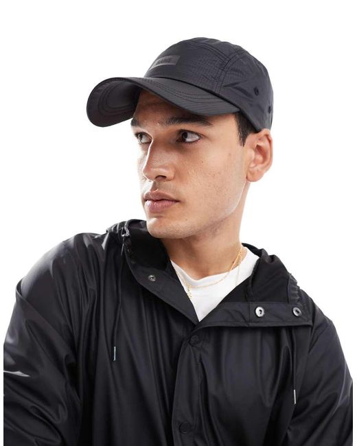 Rains Black 20340 Ripstop 5 Panel Cap for men