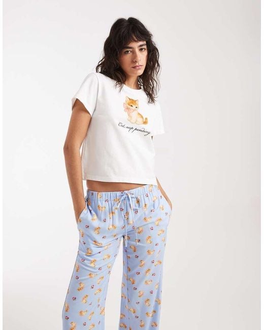 Daisy Street White Short Sleeve Pyjama Set