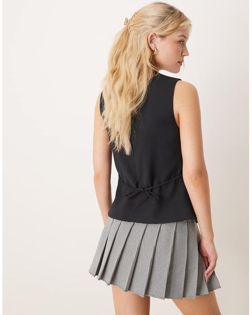 Abercrombie & Fitch Black Low Neckline Waistcoat