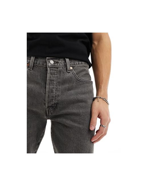 501 original - pantaloncini di jeans grigi di Levi's in Black da Uomo